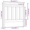 Tête de lit Gris 81x4x100 cm Bois massif de pin 