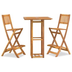 Ensemble de bar d'extérieur 3 pcs Bois d'acacia massif 