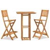 Ensemble de bar d'extérieur 3 pcs Bois d'acacia massif 