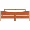 Cadre de lit et tête de lit cire marron 200x200 cm bois de pin 
