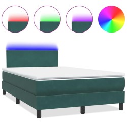 Sommier à lattes de lit et matelas vert foncé 120x210cm velours 