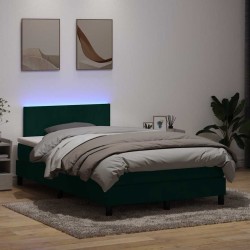 Sommier à lattes de lit et matelas vert foncé 120x210cm velours 