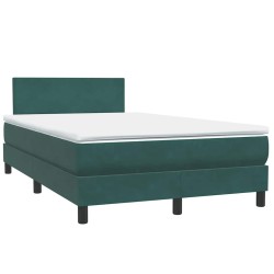 Sommier à lattes de lit et matelas vert foncé 120x210cm velours 