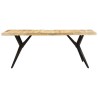 Table de salle à manger 200x90x76 cm Bois de manguier brut 