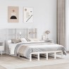 Lit bibliothèque sans matelas blanc 120x200 cm bois massif 