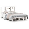 Lit bibliothèque sans matelas blanc 120x200 cm bois massif 