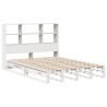 Lit bibliothèque sans matelas blanc 120x200 cm bois massif 