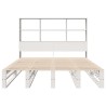 Lit bibliothèque sans matelas blanc 120x200 cm bois massif 