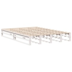 Lit bibliothèque sans matelas blanc 120x200 cm bois massif 