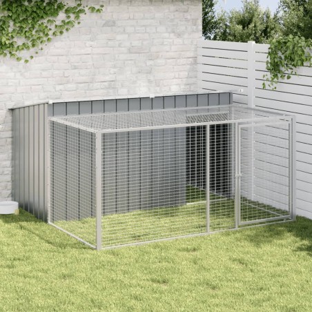 Niche pour chien avec cour anthracite 197x194x110 cm 