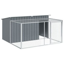Niche pour chien avec cour anthracite 197x194x110 cm 