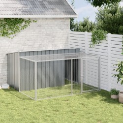 Niche pour chien avec cour anthracite 197x194x110 cm 