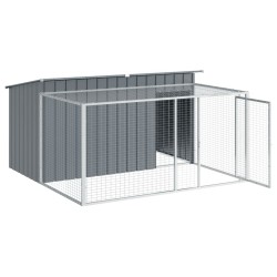 Niche pour chien avec cour anthracite 197x194x110 cm 