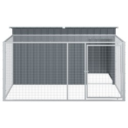Niche pour chien avec cour anthracite 197x194x110 cm 