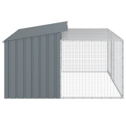Niche pour chien avec cour anthracite 197x194x110 cm 