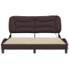 Cadre de lit avec LED sans matelas marron foncé 160x200cm tissu 