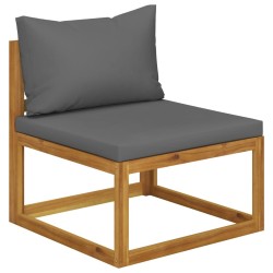 Salon de jardin 4 pcs avec coussin Bois d'acacia solide 
