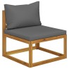 Salon de jardin 4 pcs avec coussin Bois d'acacia solide 