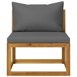 Salon de jardin 4 pcs avec coussin Bois d'acacia solide 