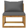 Salon de jardin 4 pcs avec coussin Bois d'acacia solide 