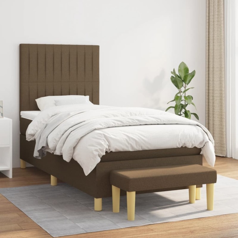 Sommier à lattes de lit avec matelas Marron foncé 80x200 cm 