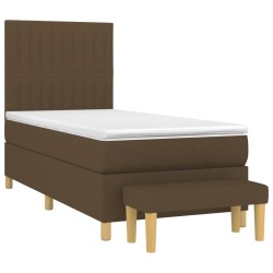 Sommier à lattes de lit avec matelas Marron foncé 80x200 cm 