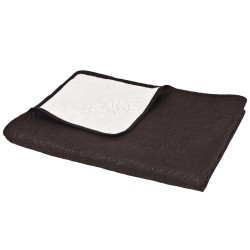 Couvre-lit à double face matelassé 170 x 210 cm Crème et marron 