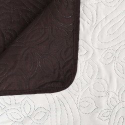 Couvre-lit à double face matelassé 170 x 210 cm Crème et marron 