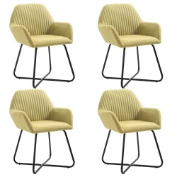Chaises à manger lot de 4 vert tissu 