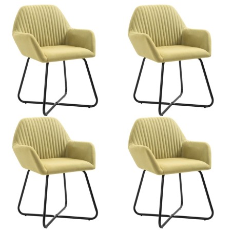 Chaises à manger lot de 4 vert tissu 