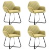 Chaises à manger lot de 4 vert tissu 