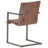 Chaises à manger cantilever lot de 2 marron cuir véritable 