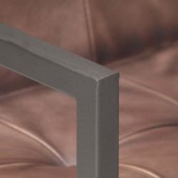 Chaises à manger cantilever lot de 2 marron cuir véritable 
