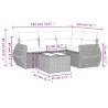 Salon de jardin avec coussins 5 pcs marron résine tressée 