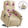 Fauteuil inclinable de massage Crème Tissu 