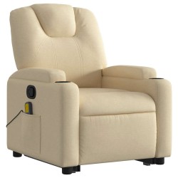 Fauteuil inclinable de massage Crème Tissu 