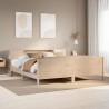 Lit bibliothèque sans matelas 200x200 cm bois massif de pin 
