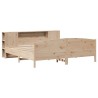 Lit bibliothèque sans matelas 200x200 cm bois massif de pin 
