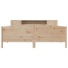 Lit bibliothèque sans matelas 200x200 cm bois massif de pin 