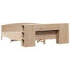 Lit bibliothèque sans matelas 200x200 cm bois massif de pin 