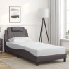 Lit avec matelas gris 90x190 cm similicuir 