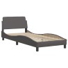 Lit avec matelas gris 90x190 cm similicuir 