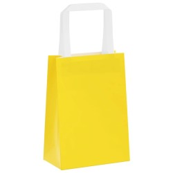 Sacs en papier 50 pcs avec poignées jaune 15x8x21 cm 