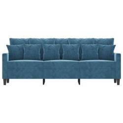 Canapé à 3 places Bleu 180 cm Velours 