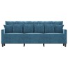 Canapé à 3 places Bleu 180 cm Velours 