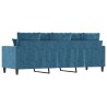 Canapé à 3 places Bleu 180 cm Velours 