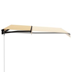 Auvent manuel rétractable 300x250 cm Jaune et blanc 