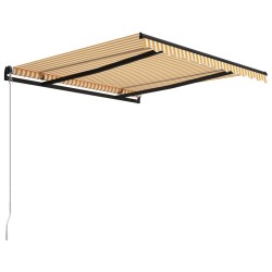 Auvent manuel rétractable 300x250 cm Jaune et blanc 