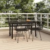 Ensemble à manger de jardin 5 pcs Noir Résine tressée 
