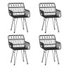 Ensemble à manger de jardin 5 pcs Noir Résine tressée 